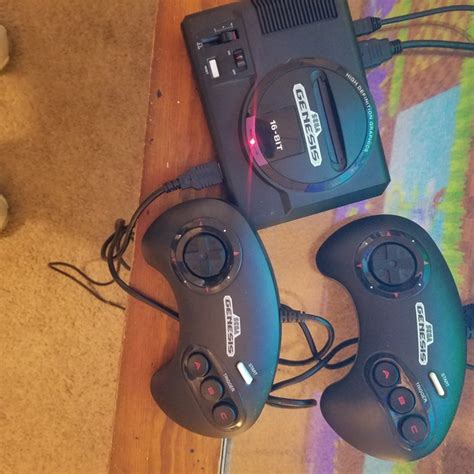 video games consoles sega genesis black console  classic design