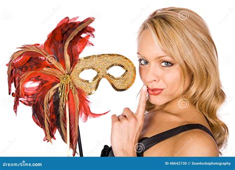 Mardi Gras: Woman with a Secret Stock Photo - Image of mask, looking ...