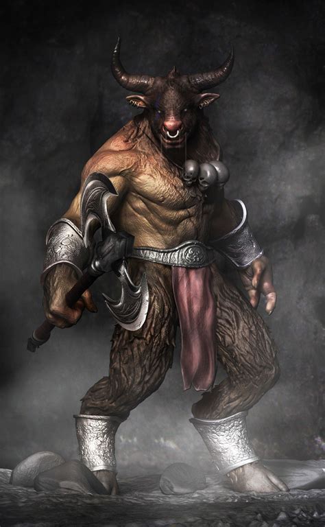 ArtStation - Minotaur, Akin Adekile | Mythical creatures art, Fantasy