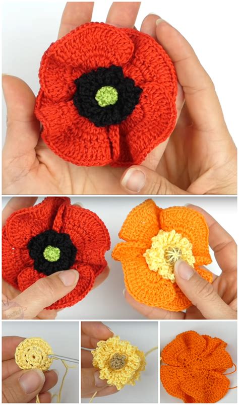 Crochet Lovely Poppy Flower - Crochet Ideas