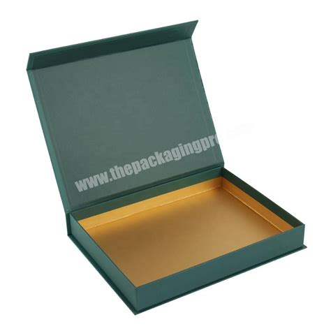 custom green luxury paperboard material book style magnetic gift box