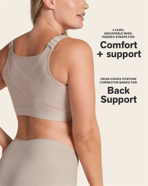 stretch cotton wireless posture corrector bra leonisa