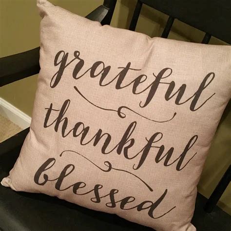 Grateful Thankful Blessed Rustic Script - damask Throw Pillow | Zazzle