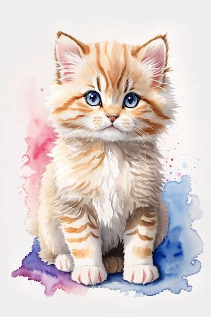 Premium Photo | Cute Persian Cat Watercolor Sketch Illustration