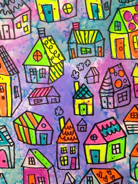 Cassie Stephens: In the Art Room: A Colorful Village!