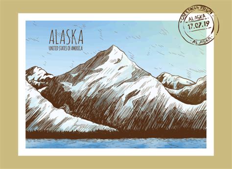 Postcards From Alaska 187162 Vector Art at Vecteezy