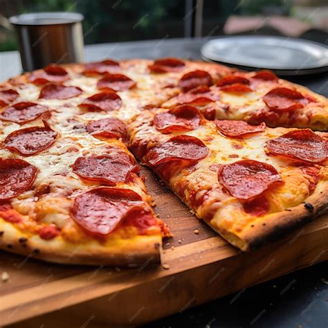 Premium AI Image | Pepperoni Pizza Bliss Spicy Pepperoni Delight Cheesy