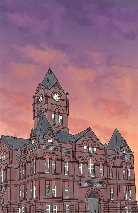 Cass County Courthouse | Copic Marker Digital Print - Etsy