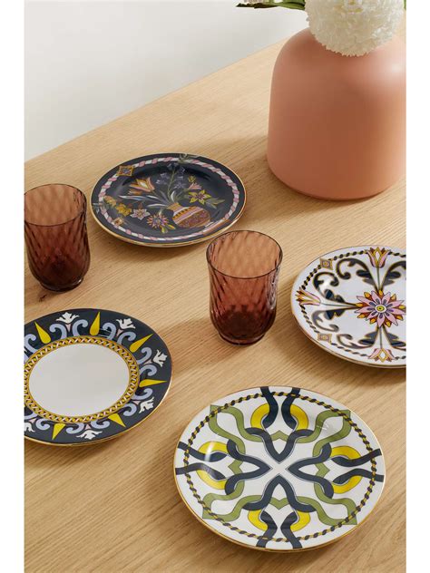 LA DOUBLEJ Set of six gold-plated porcelain dessert plates | NET-A-PORTER