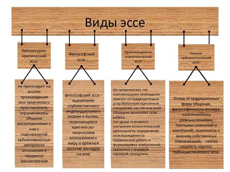 Какие виды эссе существуют