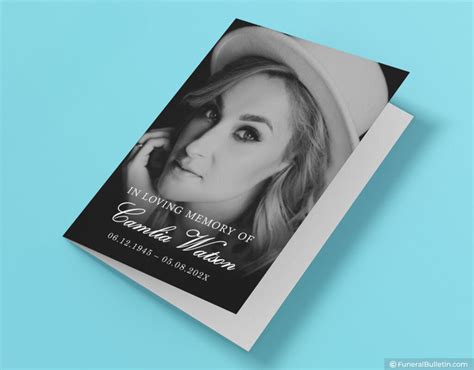 Funeral Service Bulletin Template - Bi-Fold Funeral Brochure