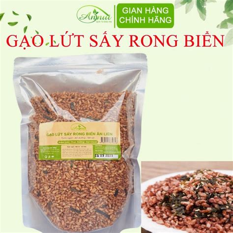 Gạo lứt sấy rong biển giòn ngon, cốm gạo lứt sấy rong biển ăn liền, ăn ...