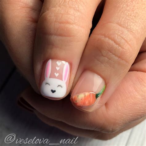 Маникюр, зайка, морковка, идеи дизайна | Nails, Beauty