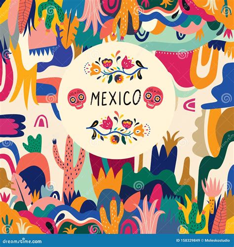 Colorful Mexican Illustration Stock Vector - Illustration of mexico