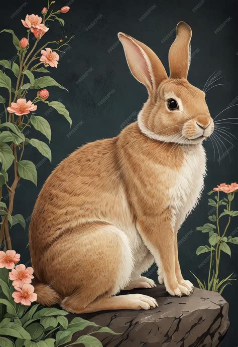 Premium Photo | Japanese style rabbit drawing Japanese rabbit painting