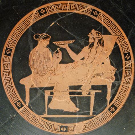 Persephone and Hades. Tondo of an Attic red-figured kylix, ca. 440-430 ...