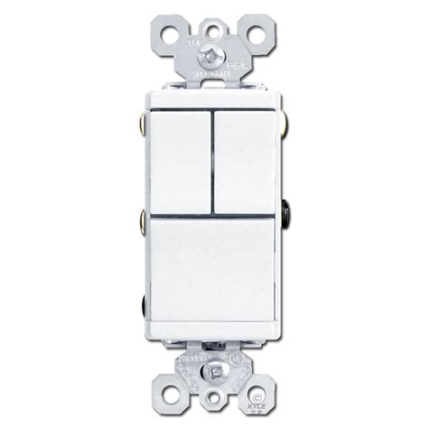 White 3 Stacked Switch - Single Pole Rockers