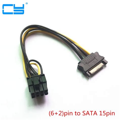 10pcs SATA 15pin SATA male to 8pin(6+2) PCI E Power Supply Cable Cable ...