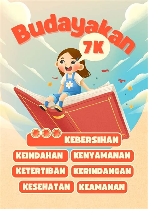 Poster Pendidikan Budayakan 7K Ilustratif | Template Canva in 2024 ...