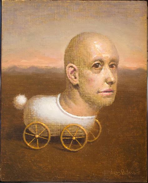 Avery Palmer Surrealist Figurative Painting: Wheeled Man | Figure ...