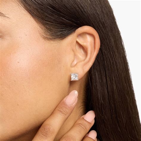 princess diamond cut earrings 3