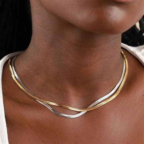 Snake Chain Necklace in Gold | Astrid & Miyu Women's Jewellery | Gold