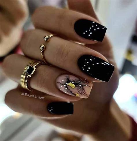 Черные ногти с фольгой | Nails, Pretty nails, Fashion nails