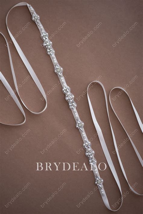 Popular Glamorous Pearls Crystals Bridal Sash Online