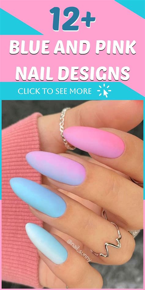 irresistible blue  pink nail designs      pink
