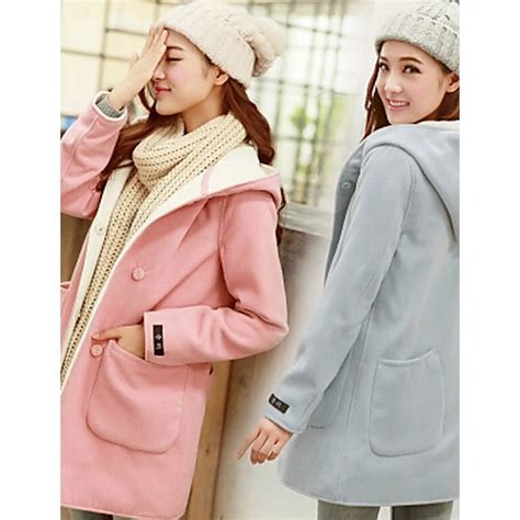 Winter Women's Solid Color Multi-color Coats & Jackets , Sexy / Casual