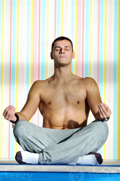 yoga man workout  stock photo  vecteezy