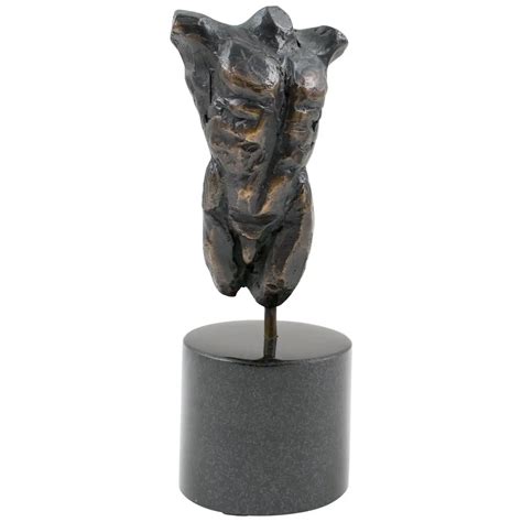 Frits Van Eeden - Nude Male Torso Bronze Sculpture by Frits Van Eeden