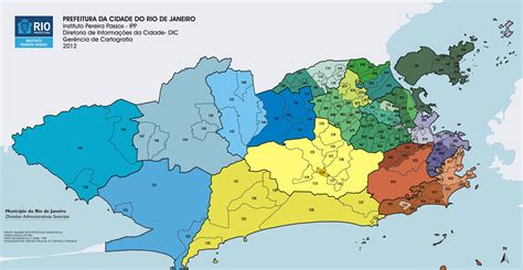 Map of Rio de Janeiro 33 boroughs (município) & neighborhoods