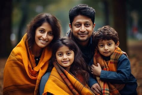 Indian a family holding children in their arms in a park 27288863 Stock