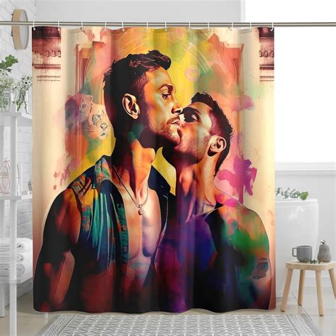 Amazon.com: TPHIHPT Gay Shower Curtain Sexy Pride Art Nouveau Live