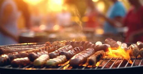 premium ai image airendered bbq party scene  defocused people