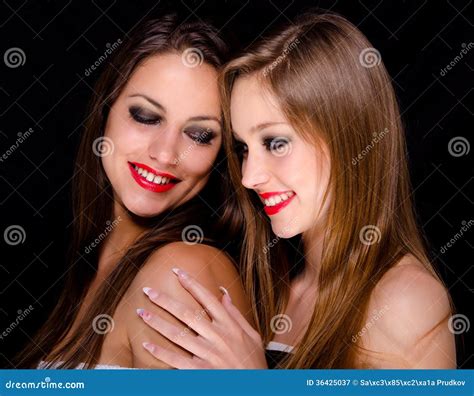 Two Beautiful Girls Flirting Royalty Free Stock Photography - Image ...