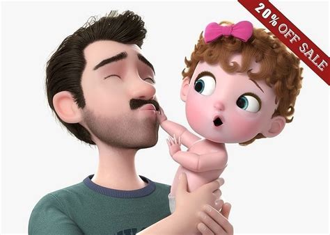 Cartoon Family Rigged V6 3D model rigged | CGTrader