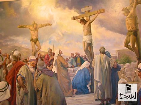 Crucifixion of Jesus Christ & Two Thiefs, Painting @ The Church of ...