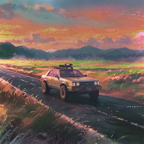 studio ghibli style animated illustration  brightly colore