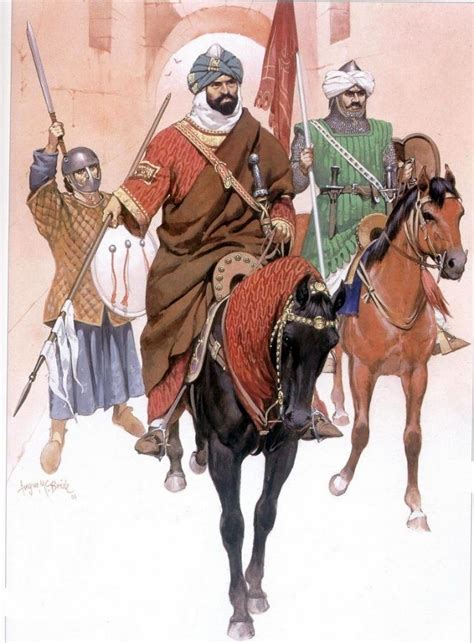 Emir of the Almohad dynasty Yaqub al-Mansur with his bodyguard, Yakub ...