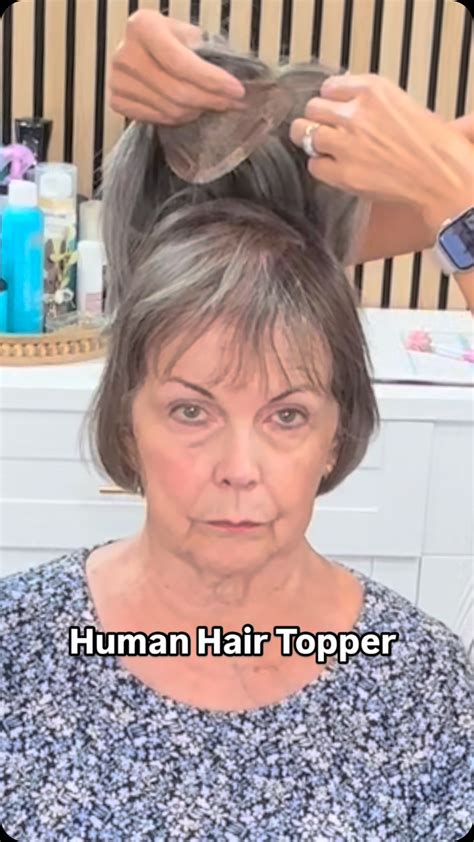 This lovely came in and we fit her with a 3x5 human hair topper in a