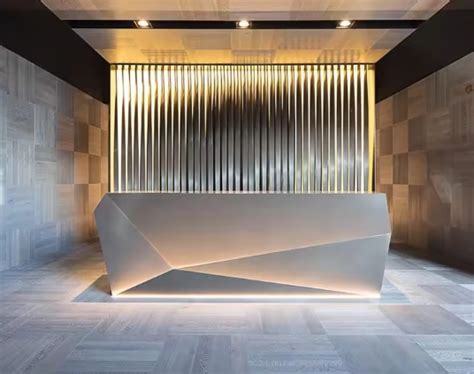 Luxury Lobby Reception Desk with LED Lights for Modern Offices - Custom ...