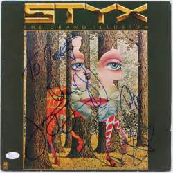 1977 Styx "The Grand Illusion" Record Album Cover Signed By (4) With ...