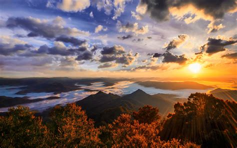 beautiful sunrise mountain sunset landscapes sunset landscape