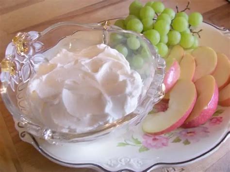 marshmallow creme fruit dip  cream cheese vintage cooking