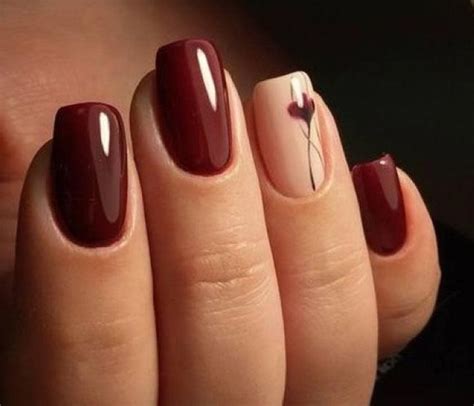 Маникюр Бордовый Мягкий Квадрат — Richnail.ru