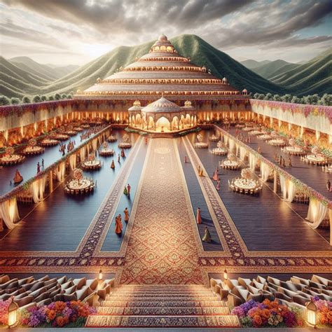 luxurious indian wedding hall  hill  sq ft venue ai art