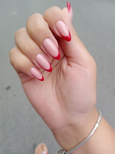 Красный френч | Hello nails, Stylish nails, Pink nails