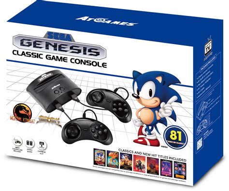 Sega Genesis Classic Game Console 2017 Retro 81 Built in Games w/ 2 ...